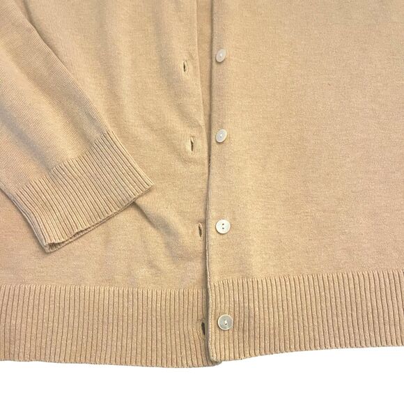 Lands End Womens Cardigan Sweater Sz XL Beige Long Sleeves Button Up Casual Work - Picture 16 of 16